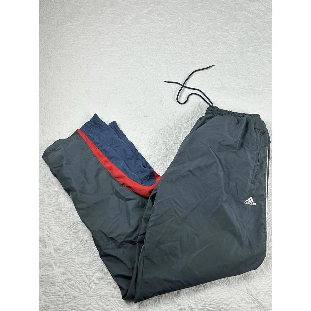 Vintage Y2K Adidas Windbreaker Lined Track Pants Size L Baggy